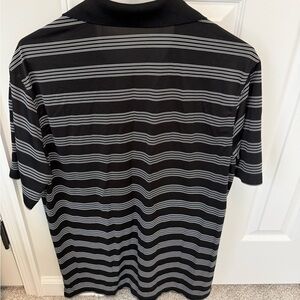 Nike Men's Polo Golf Shirt with Black and Gray Stripes